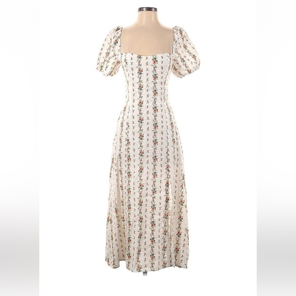 Reformation Denver linen midi dressing heath poppyseed - Picture 7 of 9